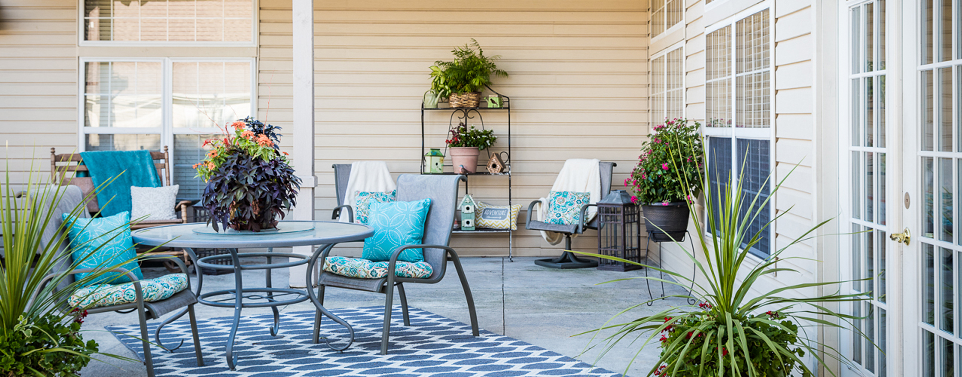 Enjoy bird watching, gardening and barbecuing in our courtyard at Bickford of Ames