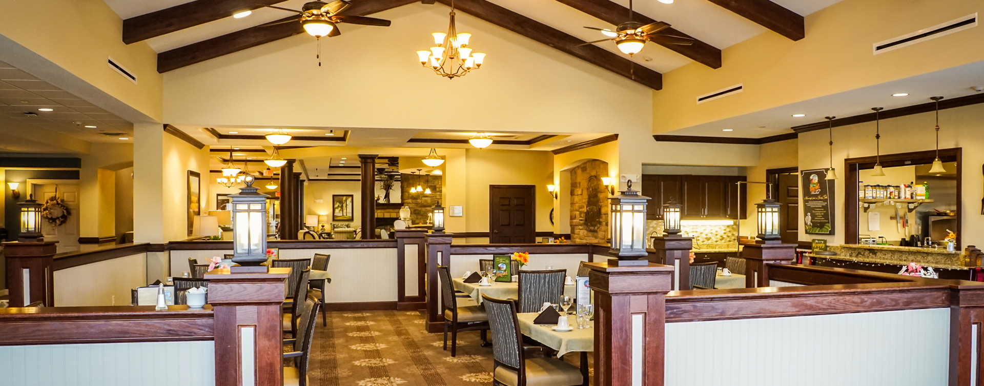 Enjoy restaurant -style meals served three times a day in our dining room at Bickford of Aurora