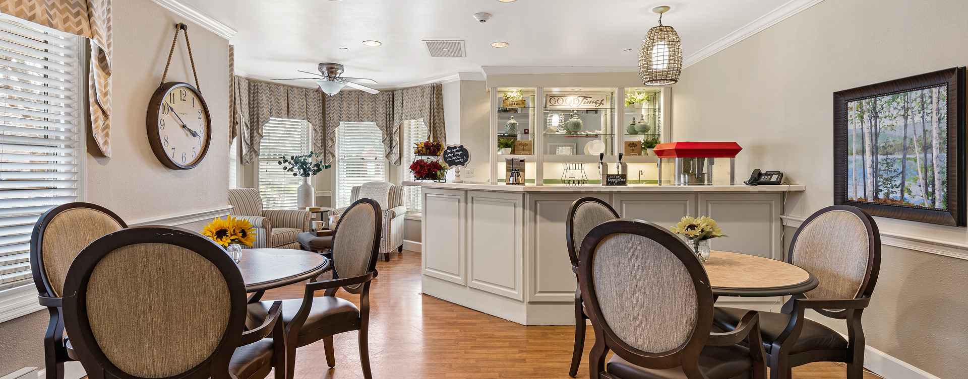 We’re serving up snacks, beverages and service around the clock in the bistro at Bickford of Bexley