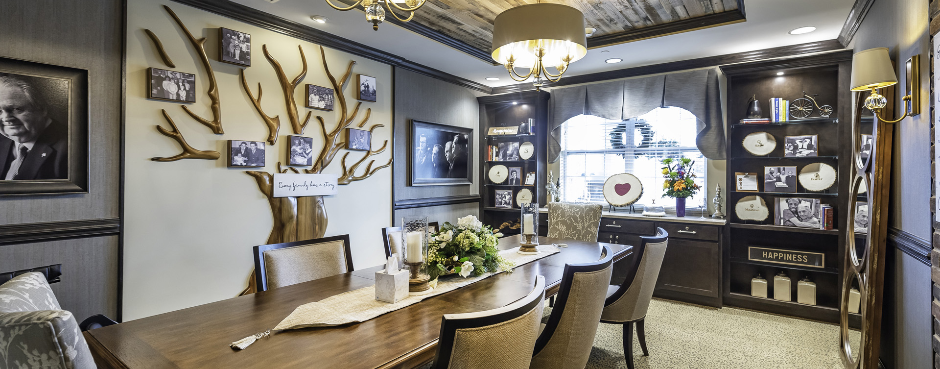 Food is best when shared with family and friends in the private dining room at Bickford of Canton