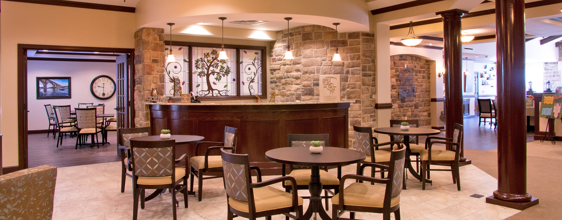 Intimate enough to entertain your closest family; you can even host your next get together in the bistro at Bickford of Chesterfield