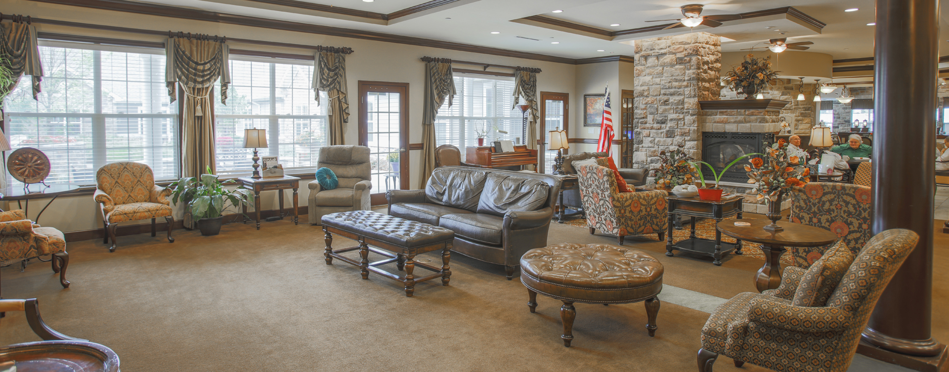 Enjoy a good book in the living room at Bickford of Carmel