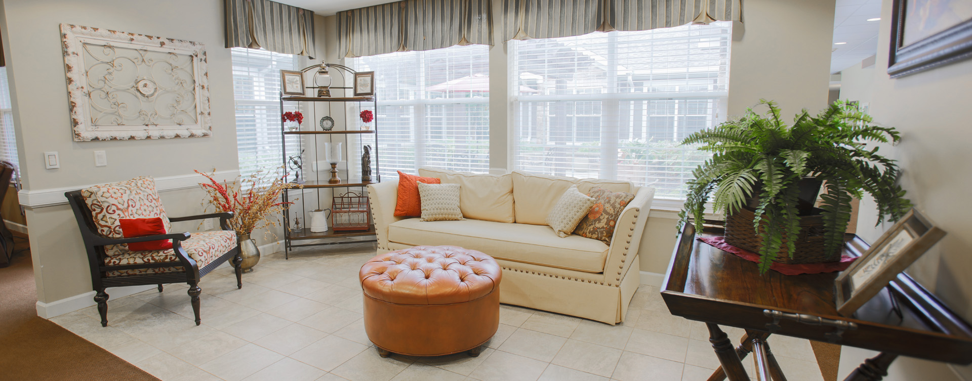 Relax in the warmth of the sunroom at Bickford of Carmel