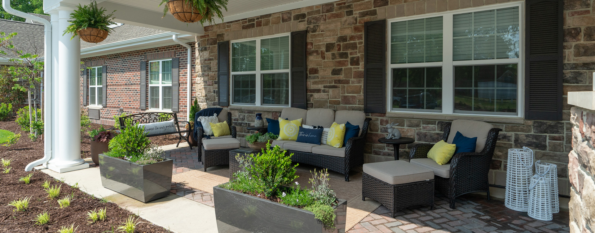 Sip on your favorite drink on the porch at Bickford of Chesapeake