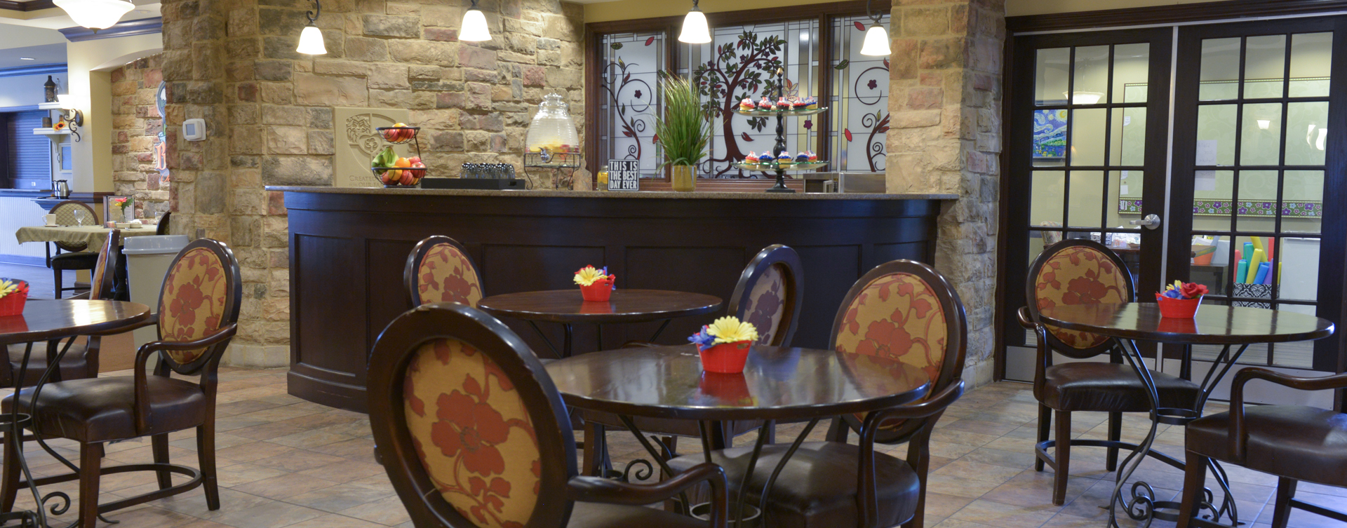 Intimate enough to entertain your closest family; you can even host your next get together in the bistro at Bickford of Crown Point