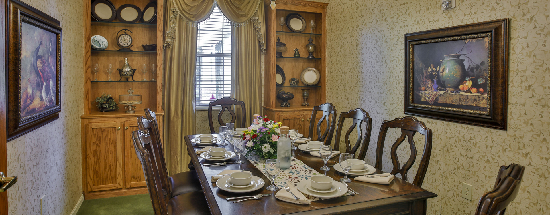 Food is best when shared with family and friends in the private dining room at Bickford of Crawfordsville