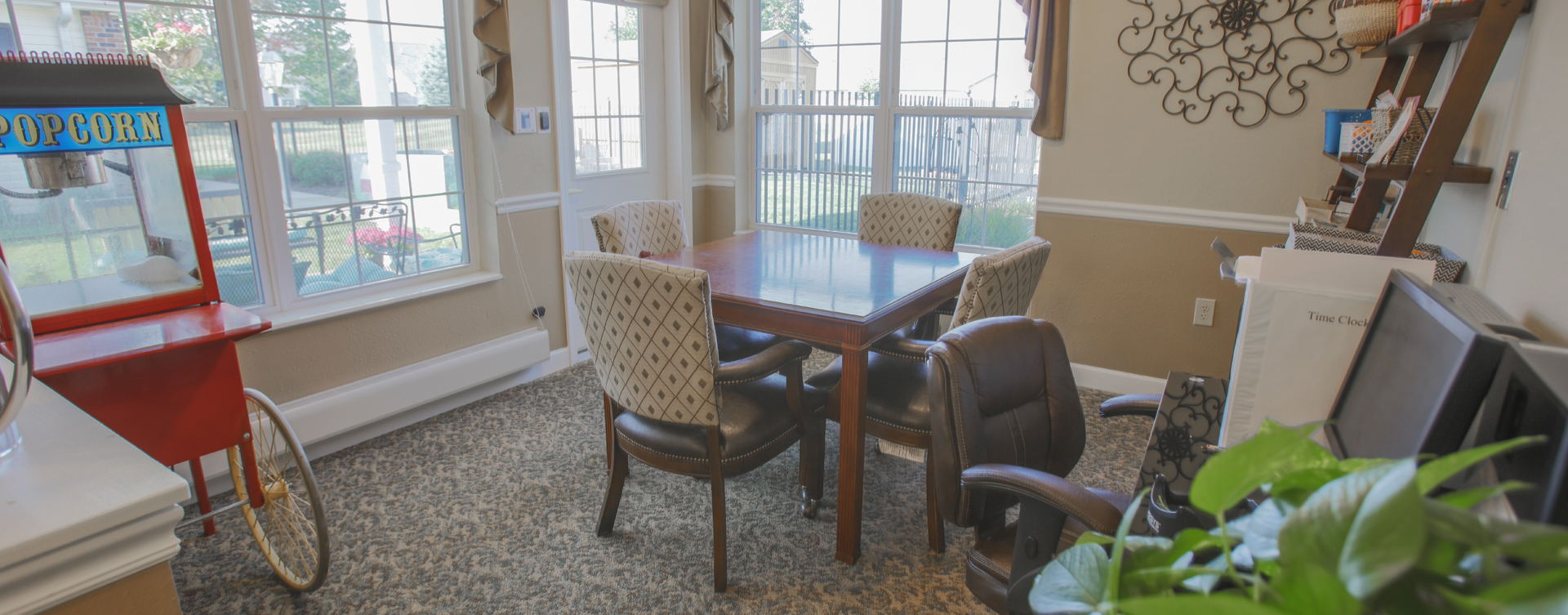 Enjoy the view of the outdoors from the sunroom at Bickford of Crawfordsville
