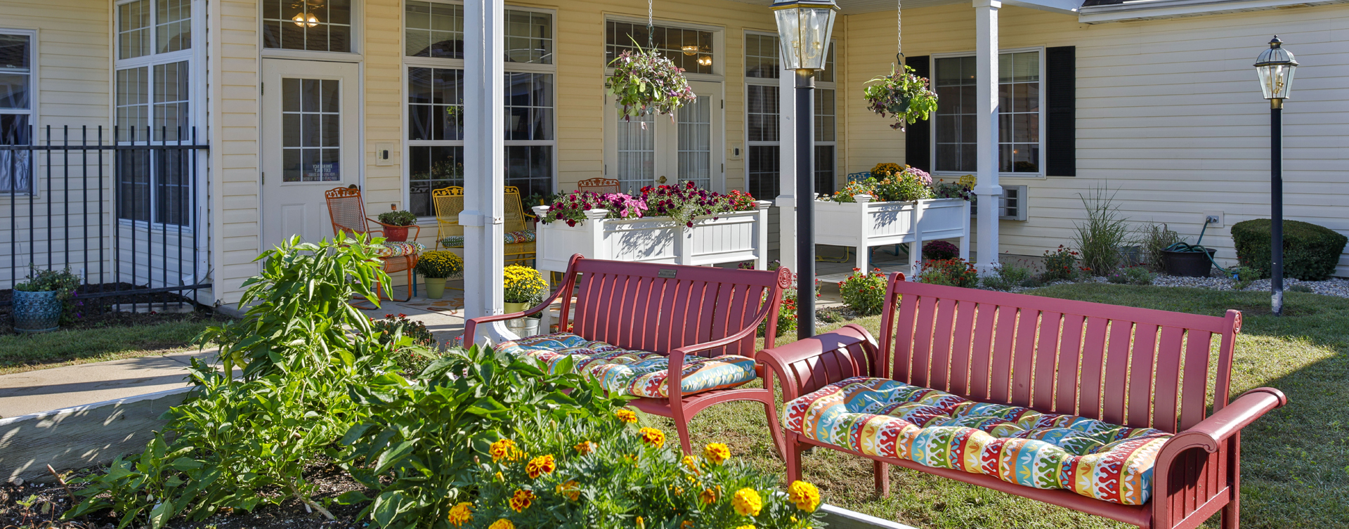 Enjoy the outdoors in a whole new light by stepping into our secure courtyard at Bickford of Crawfordsville