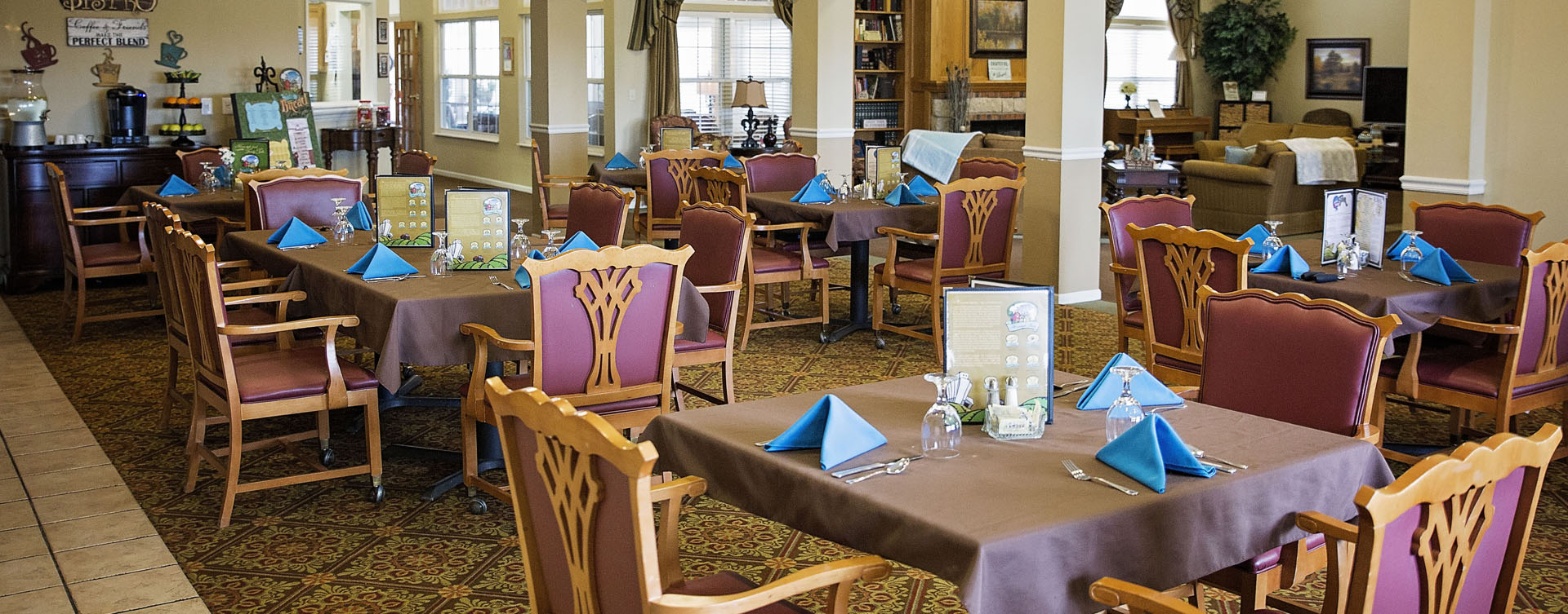 Enjoy restaurant -style meals served three times a day in our dining room at Bickford of Grand Island