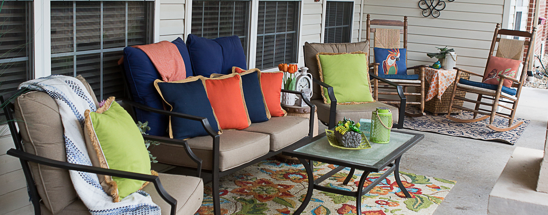 Relax in your favorite chair on the porch at Bickford of Iowa City