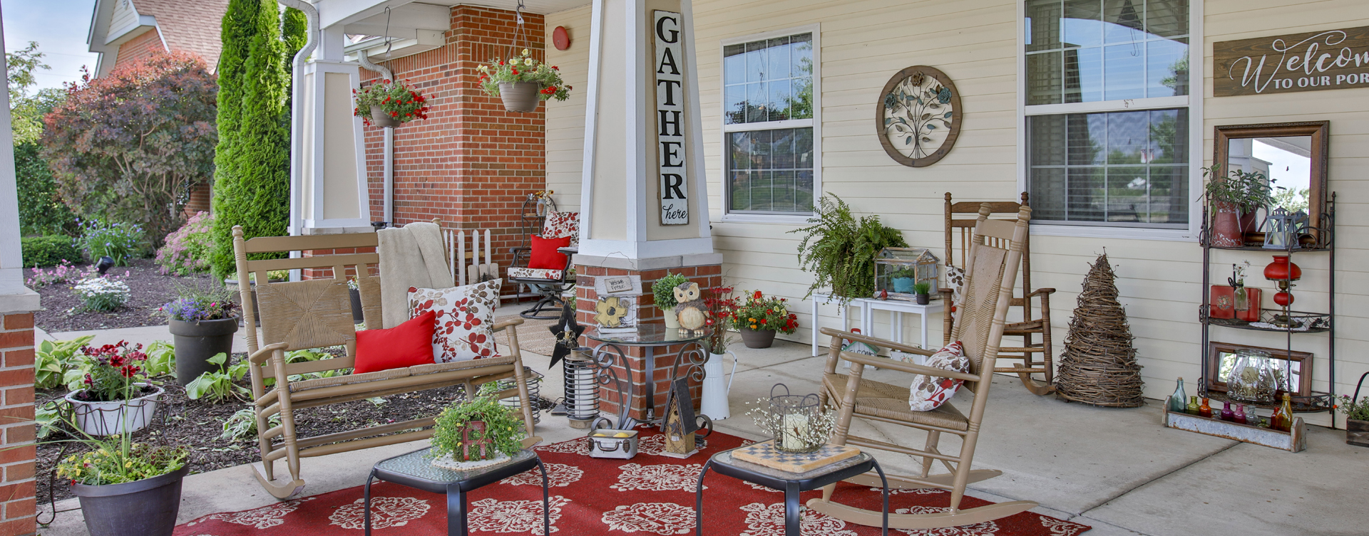 Relax in your favorite chair on the porch at Bickford of Lafayette