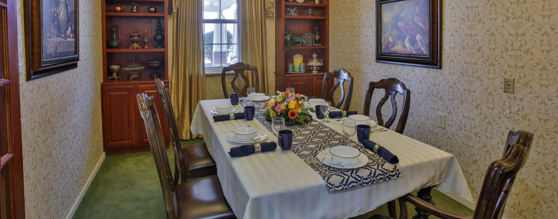 Food is best when shared with family and friends in the private dining room at Bickford of Lafayette