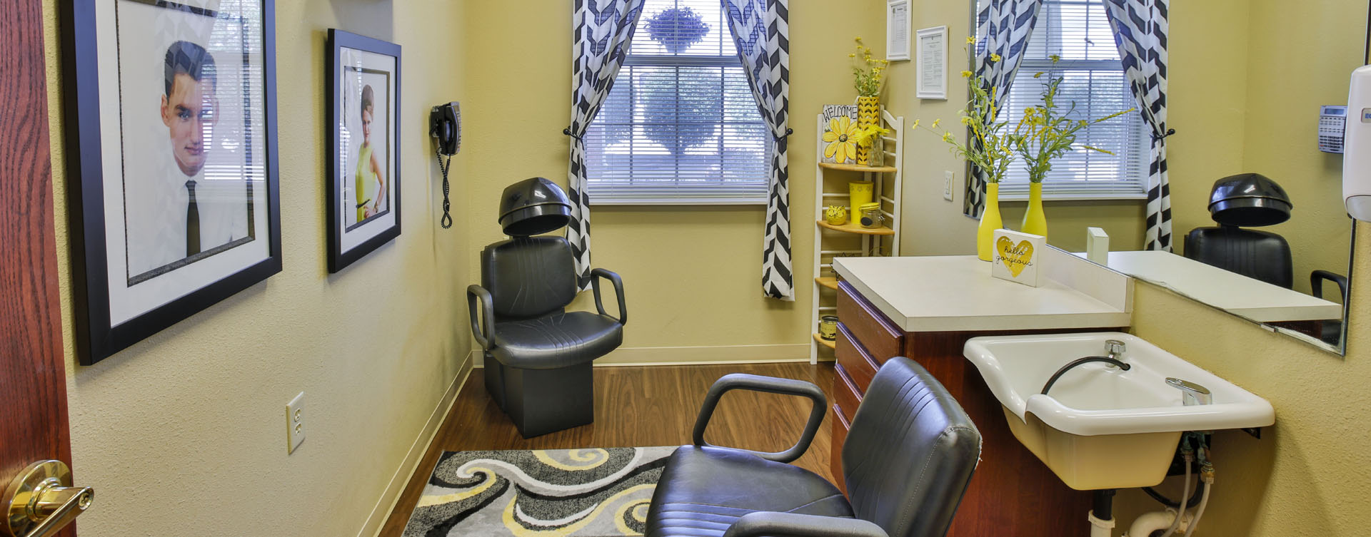Love your own stylist? She’s welcome to take care of you in the salon at Bickford of Lafayette