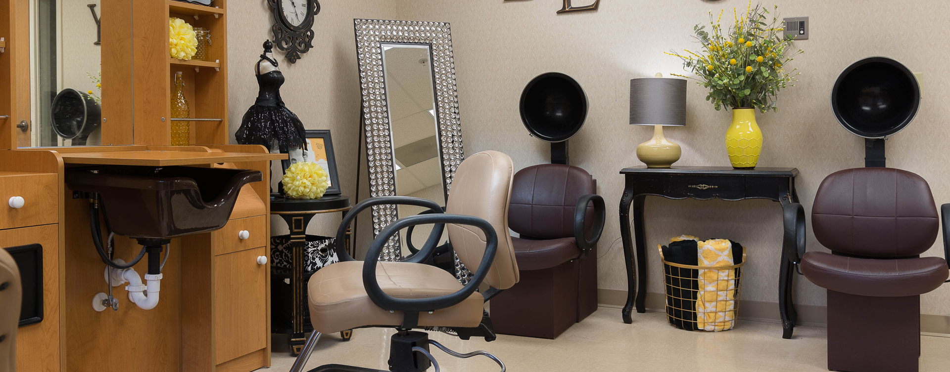 Receive personalized, at-home treatment from our stylist in the salon at Bickford of Lancaster