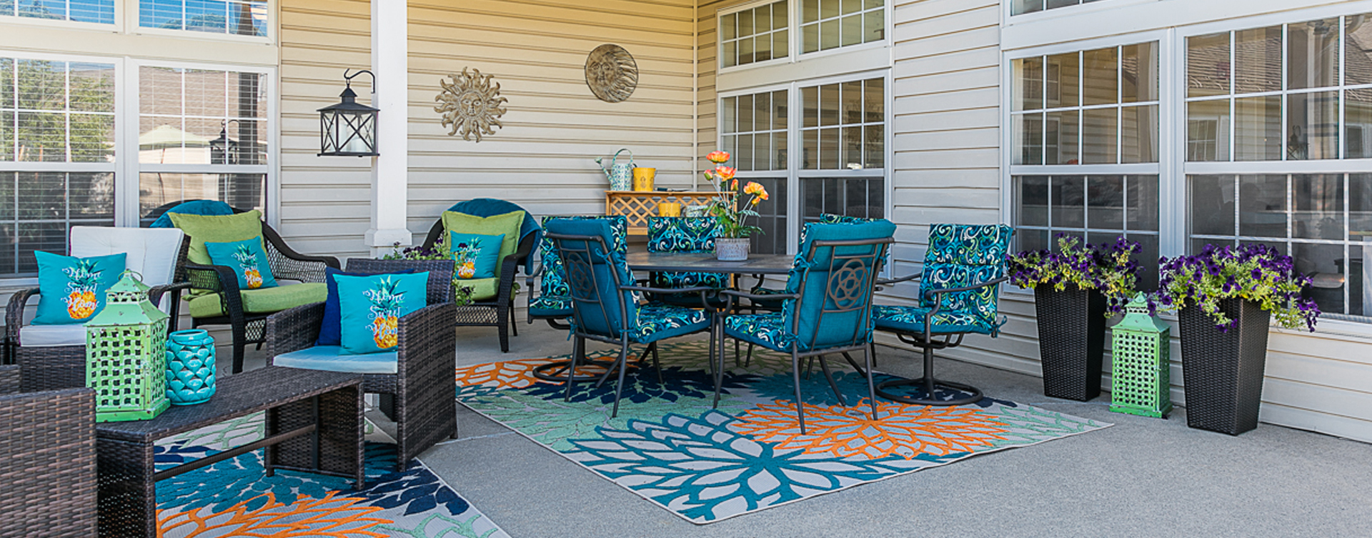 Enjoy the outdoors in a whole new light by stepping into our secure courtyard at Bickford of Marshalltown