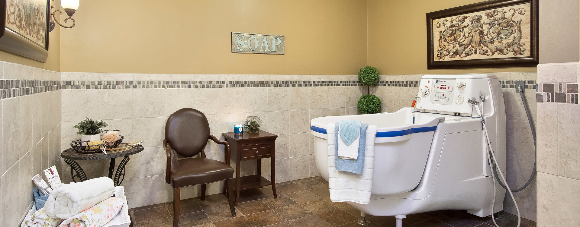 Our whirlpool bathtub creates a spa-like environment tailored to enhance your relaxation and enjoyment at Bickford of Overland Park