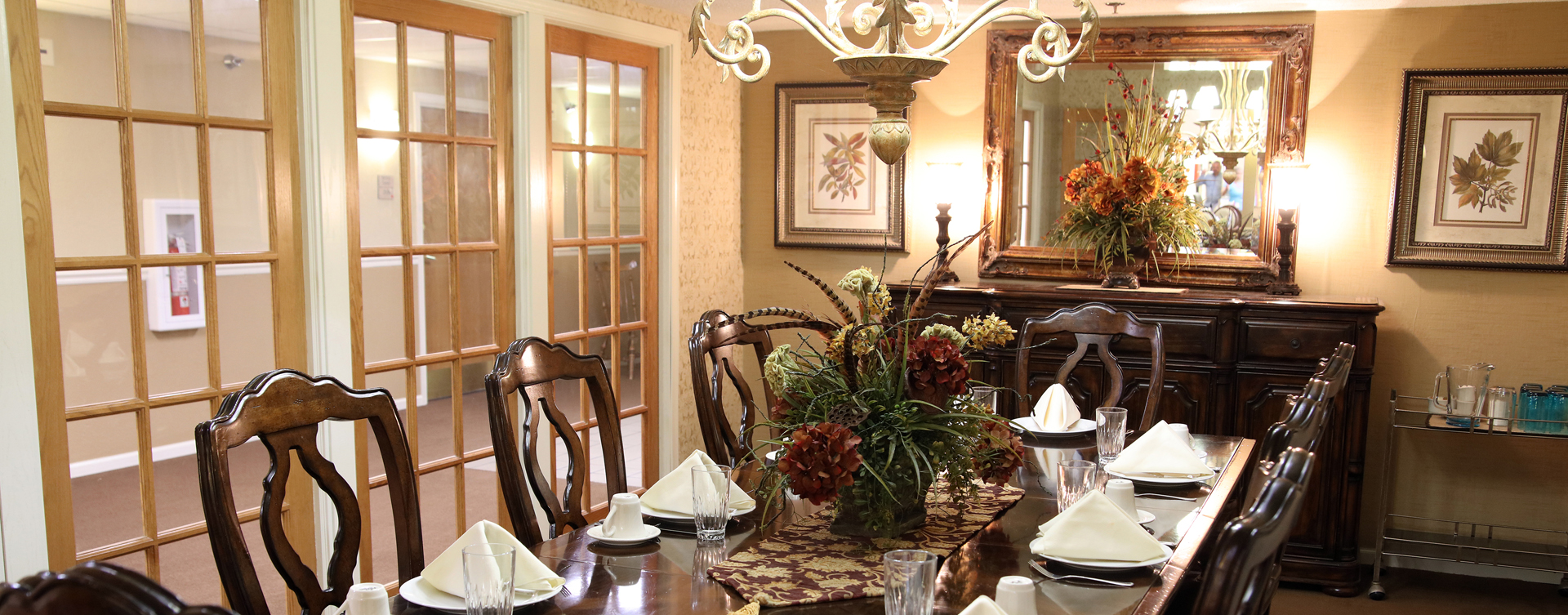 Food is best when shared with family and friends in the private dining room at Bickford of Rockford