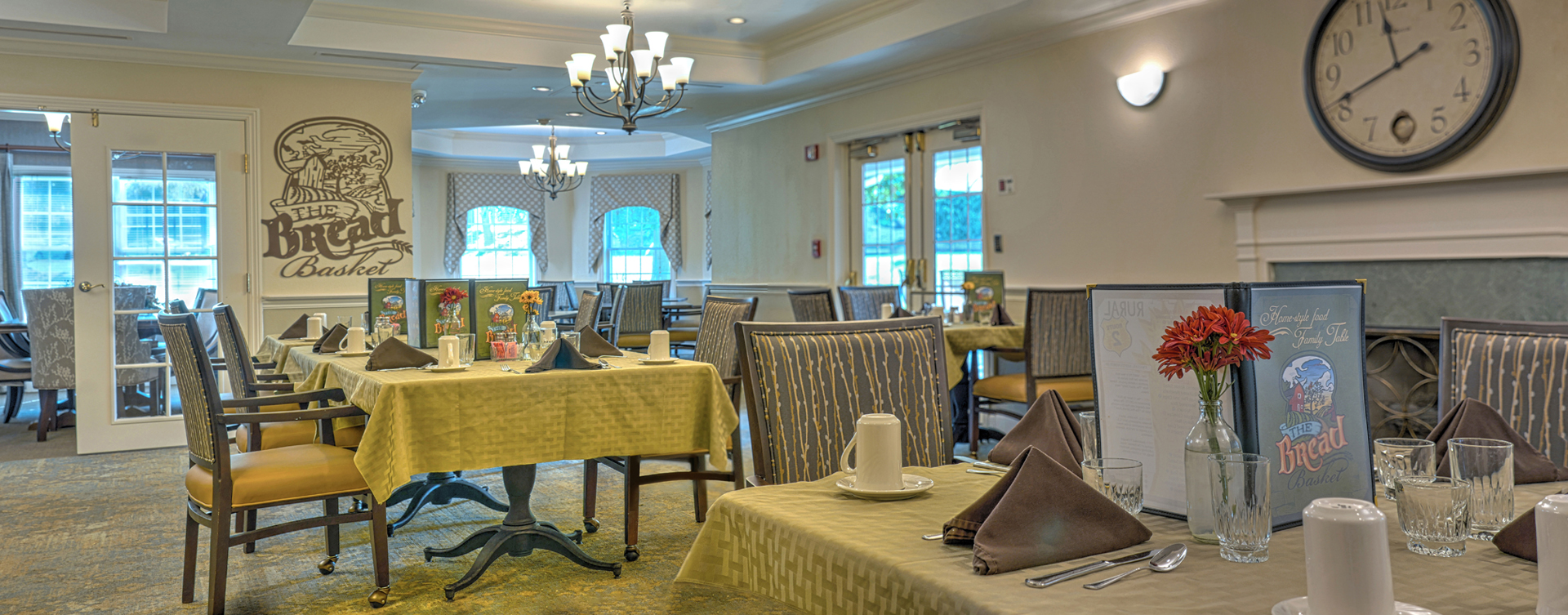 Food is best when shared with friends in the dining room at Bickford of Rocky River