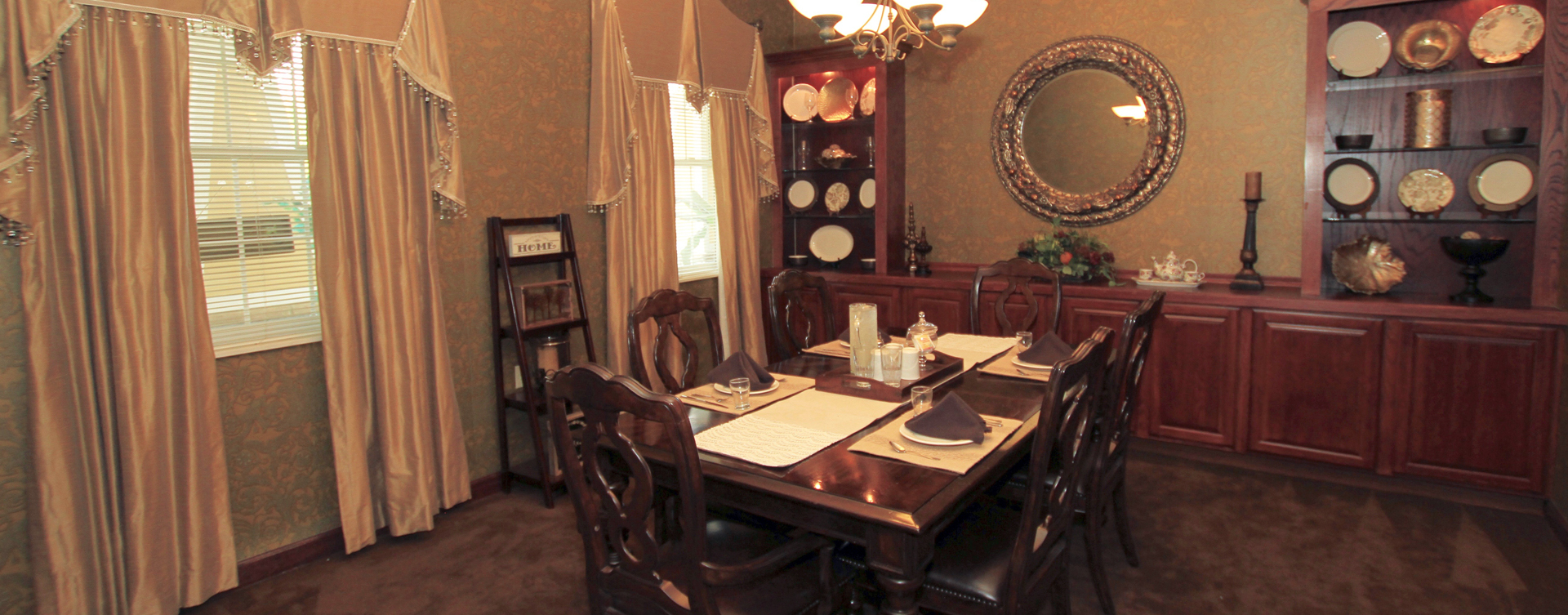 Food is best when shared with family and friends in the private dining room at Bickford of Saginaw Township