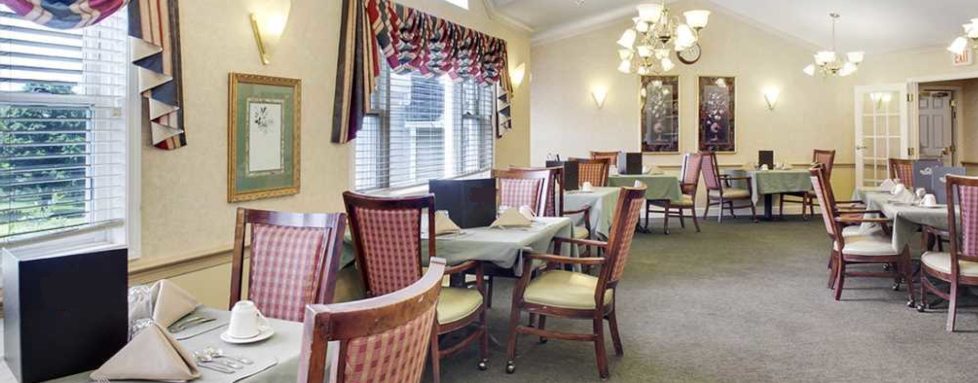 Food is best when shared with friends in the dining room at Bickford of Upper Arlington
