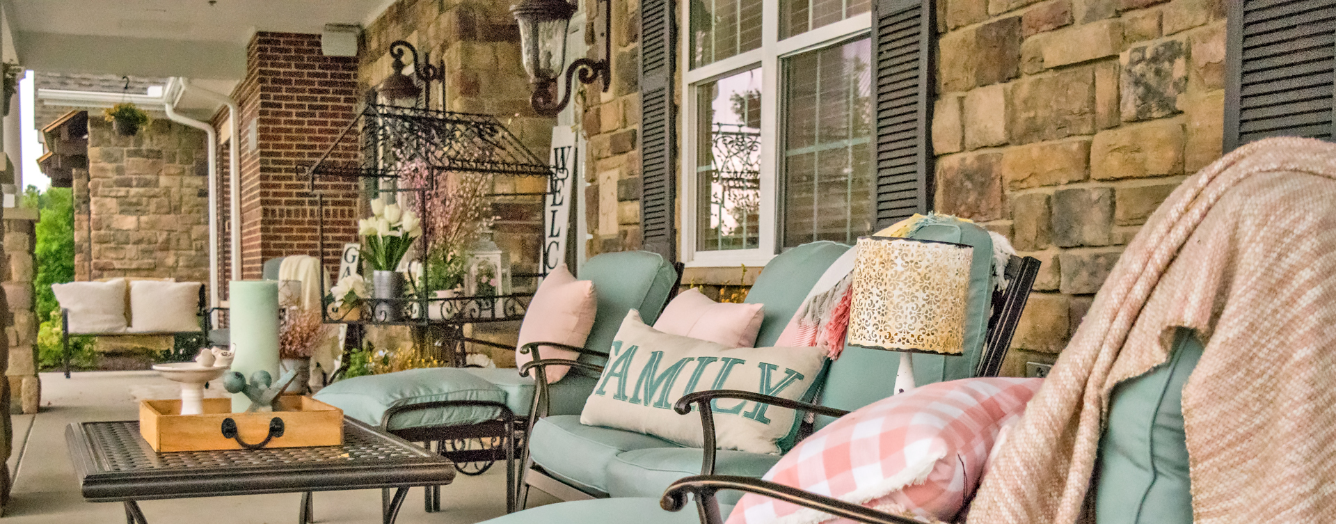 Enjoy conversations with friends on the porch at Bickford of Spotsylvania