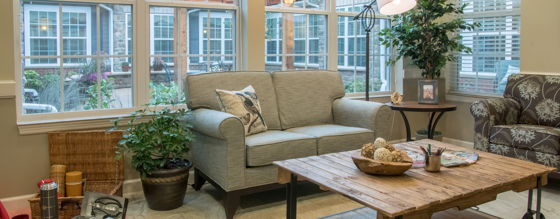 Relax in the warmth of the sunroom at Bickford of Spotsylvania