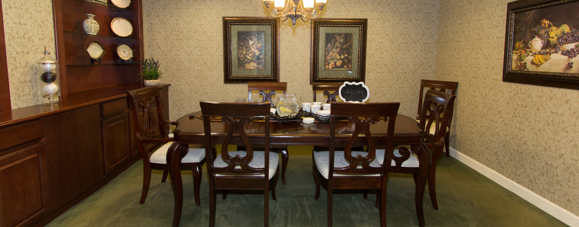 Have fun with themed and holiday meals in the private dining room at Bickford of St. Charles