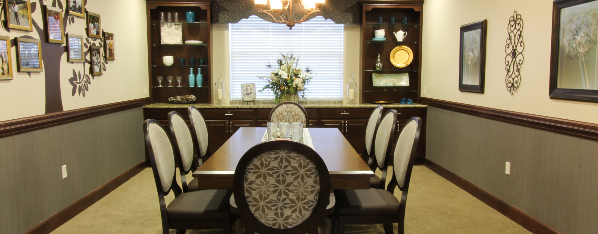 Food is best when shared with family and friends in the private dining room at Bickford of Tinley Park