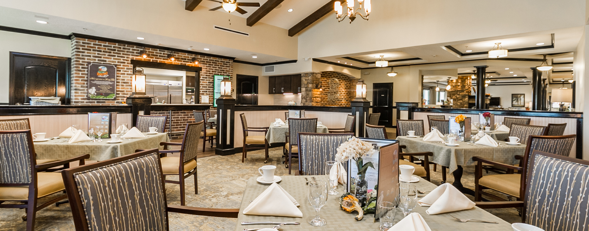 Food is best when shared with friends in the dining room at Bickford of Virginia Beach