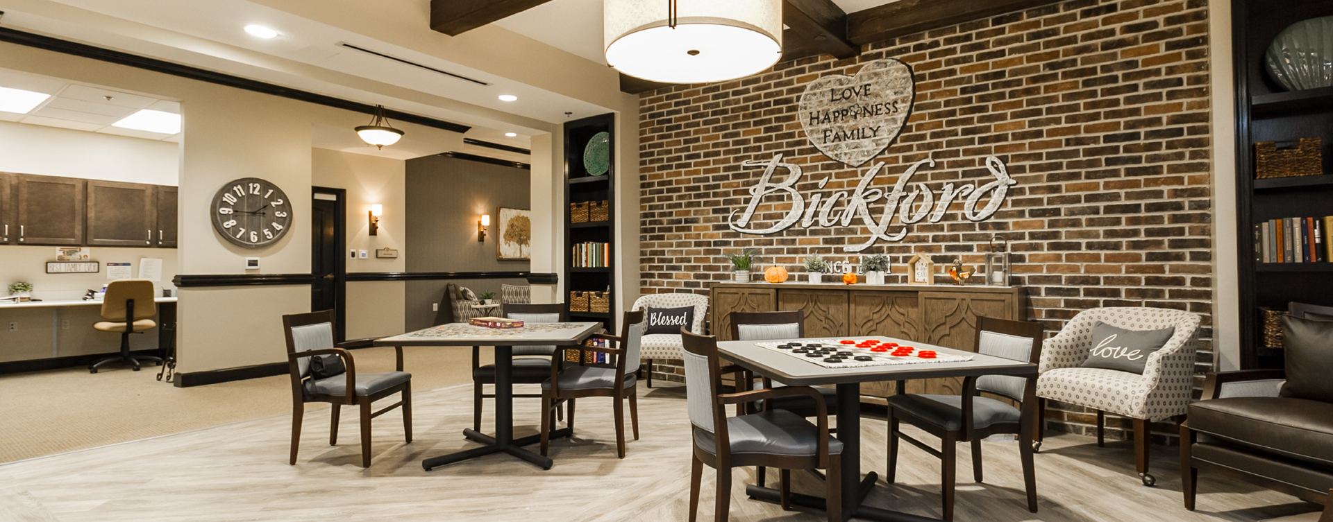 Enjoy a good card game with friends in the activity room at Bickford of Virginia Beach